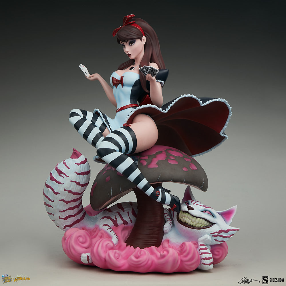 Fairytale Fantasies Collection 14 Inch Statue Figure J. Scott Campbell - Alice in Wonderland Game of Hearts Edition Sideshow 2005062 (Previously Openned with slight defect. Read description)