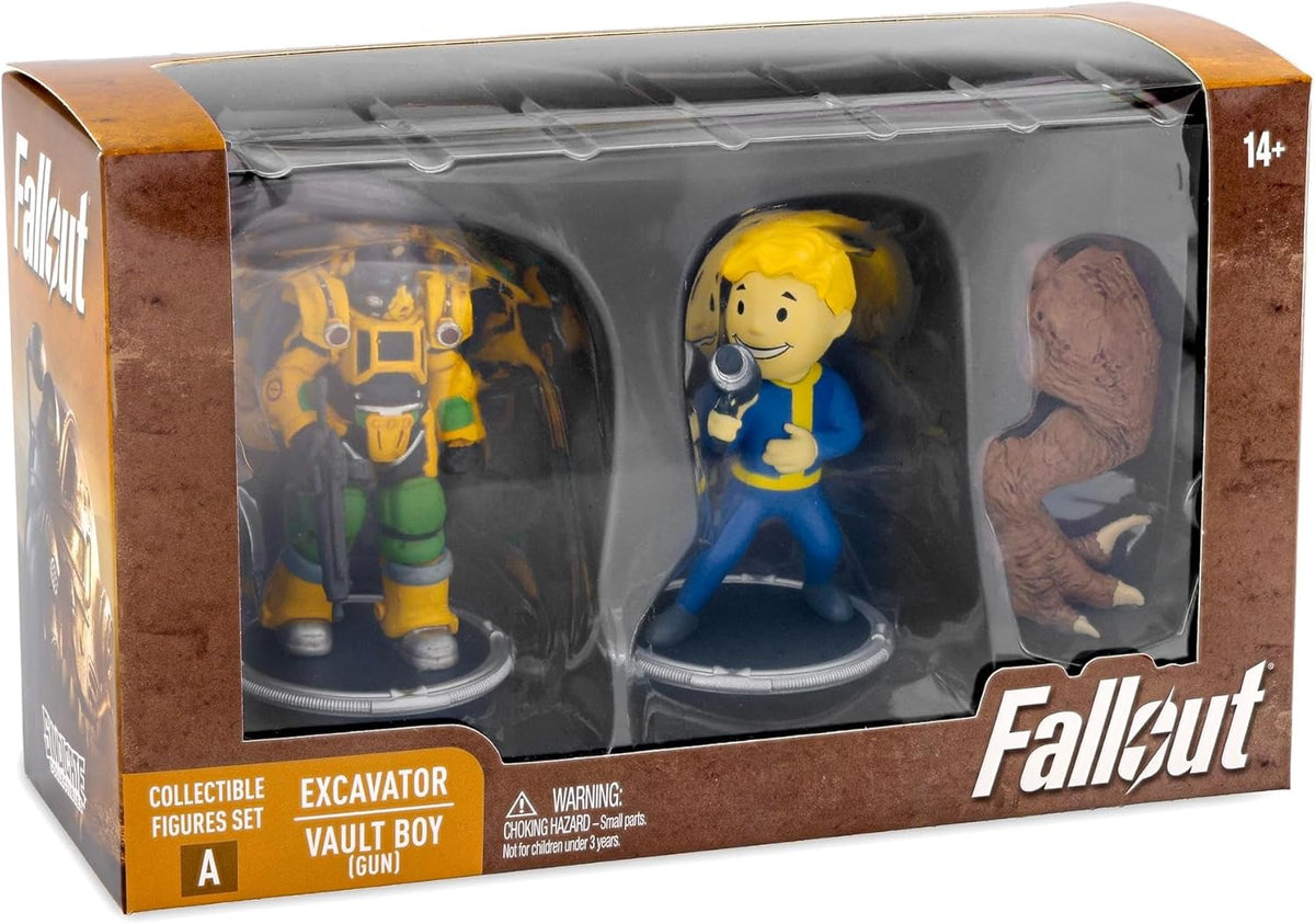 Fallout 3 Inch Mini Figure BAF Deathclaw 2-Pack - Excavator and Vault Boy (Gun)