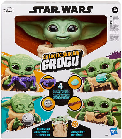 Star Wars The Mandalorian 9 Inch Action Figure Animatronic 40 Sound and Motion Combination- Galactic Snackin Grogu