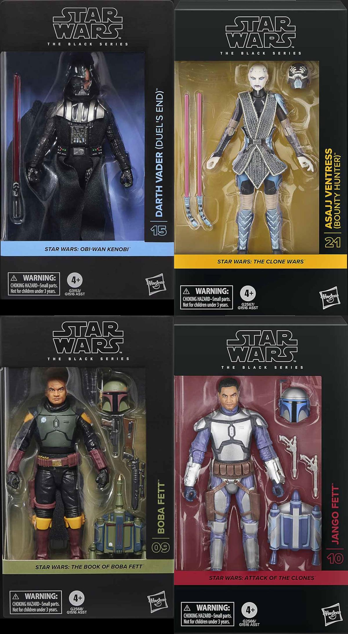 Star Wars The Black Series 6 Inch Action Figure (2026 Wave 1A) - Set of 4 (Jango - Boba - Asajj - Vader)